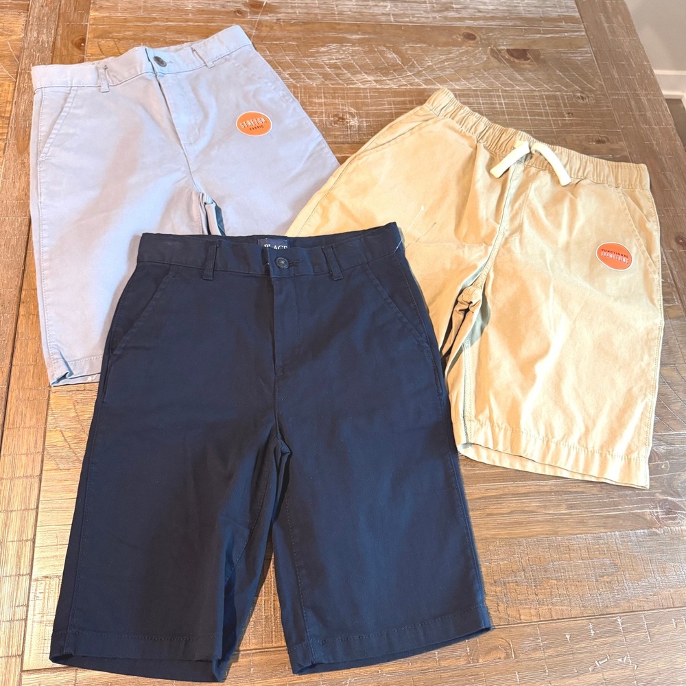 Childrens Place Boys Shorts Lot Navy Gray Khaki 12 Slim Husky NEW School Uniform